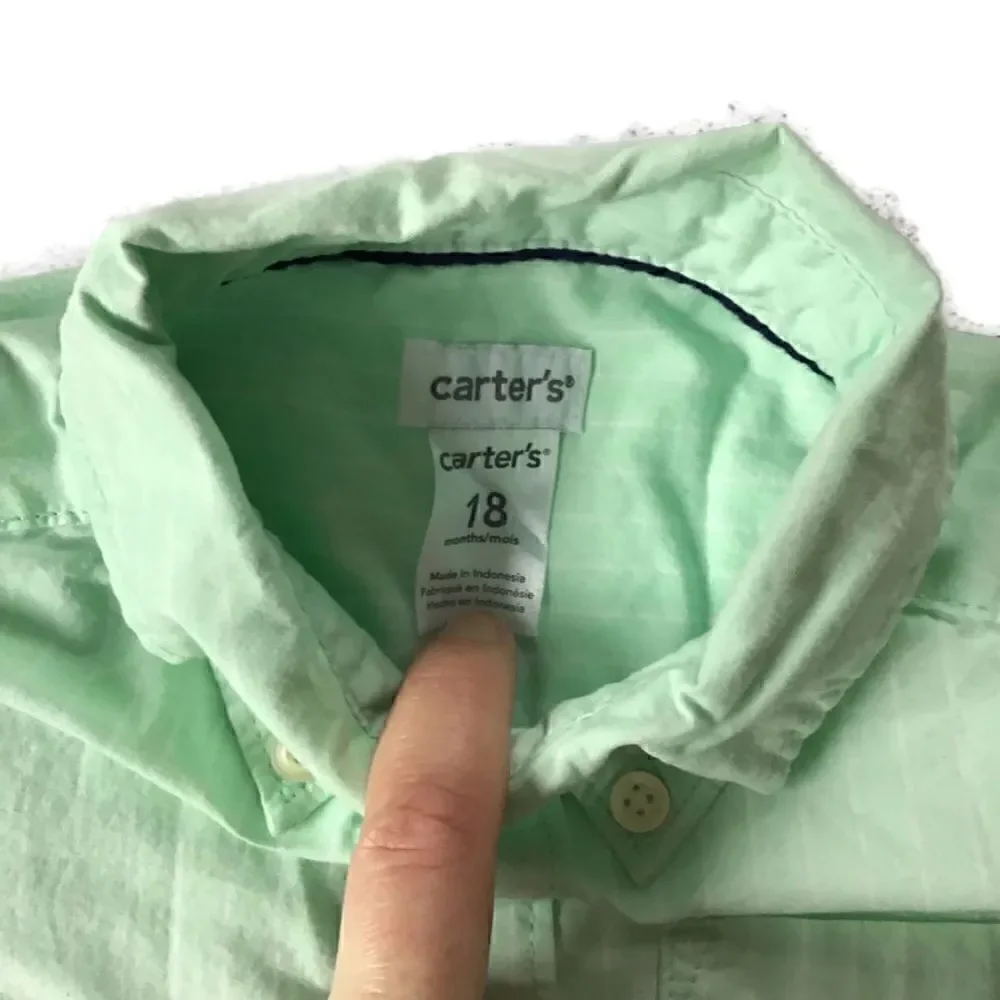 Carters Vertical Striped Button Down Dress Shirt